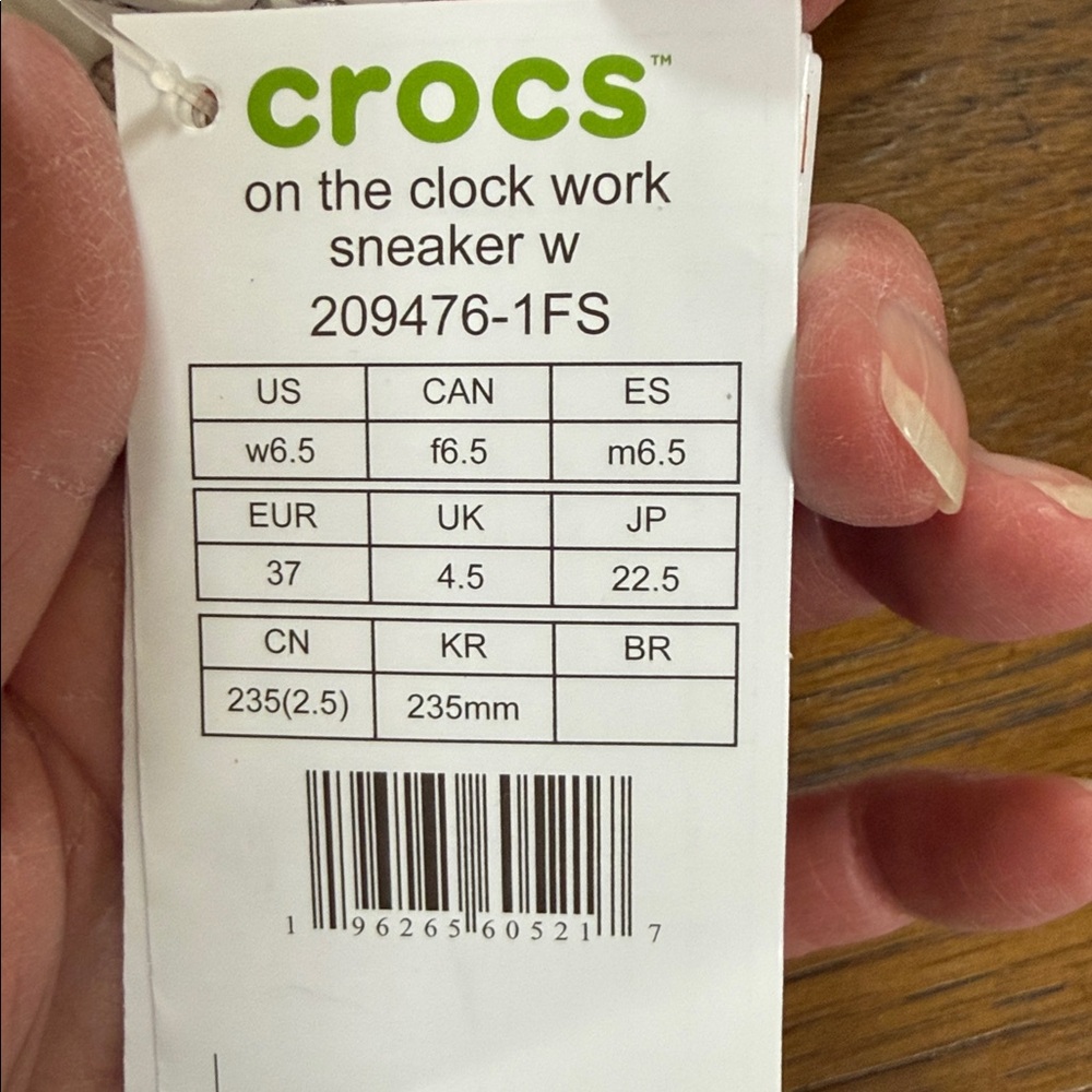 CROCS On the clock-work/casual pale pink & light grey lace-up sneakers. Size 6.5 - Picture 10 of 16
